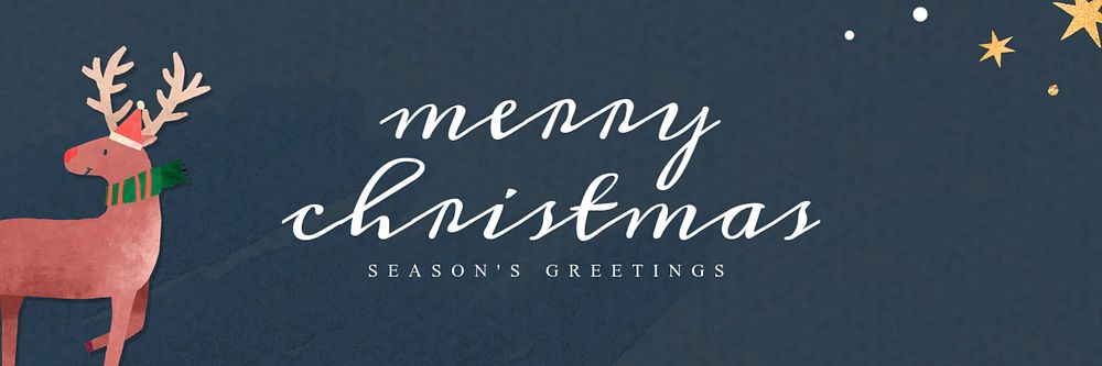 Merry Christmas Twitter header template, editable text