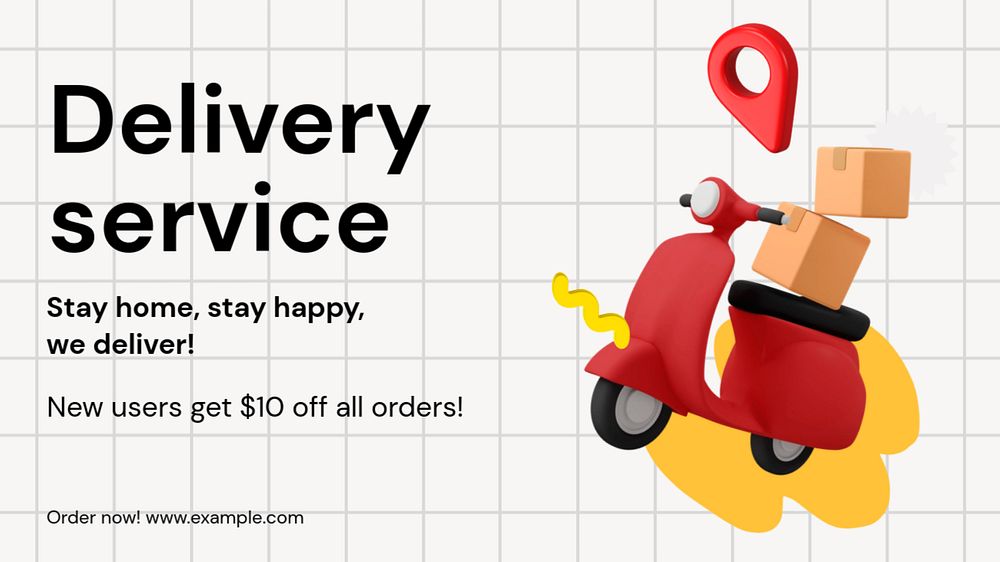 Delivery service blog banner template, editable business design