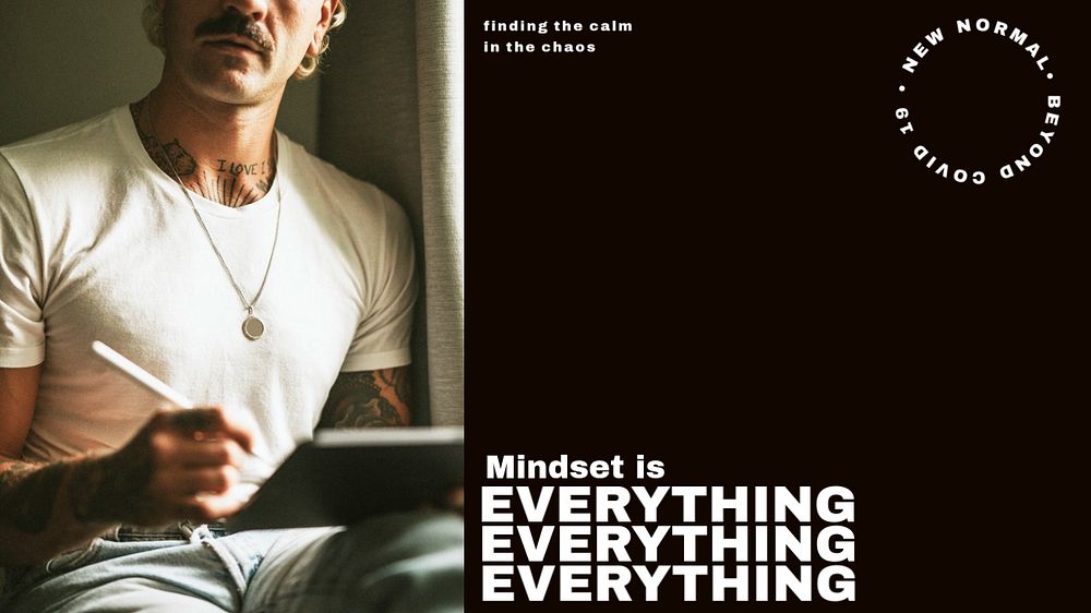 Men's lifestyle desktop wallpaper template, mindset quote