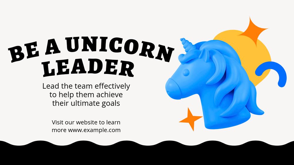 Unicorn leader blog banner template, editable business design