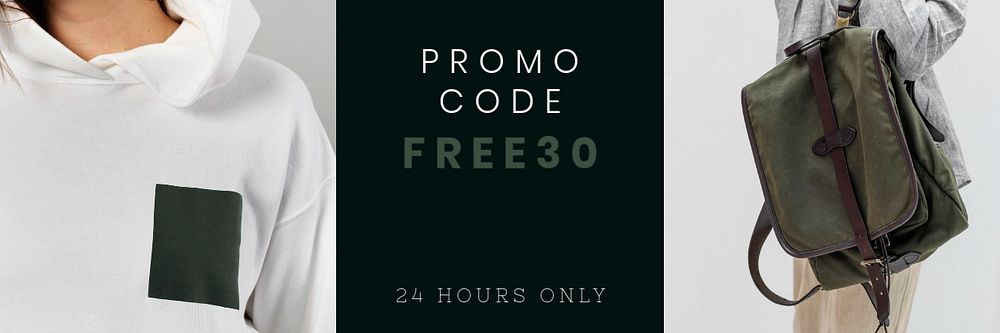 Promo code Twitter header template, editable text