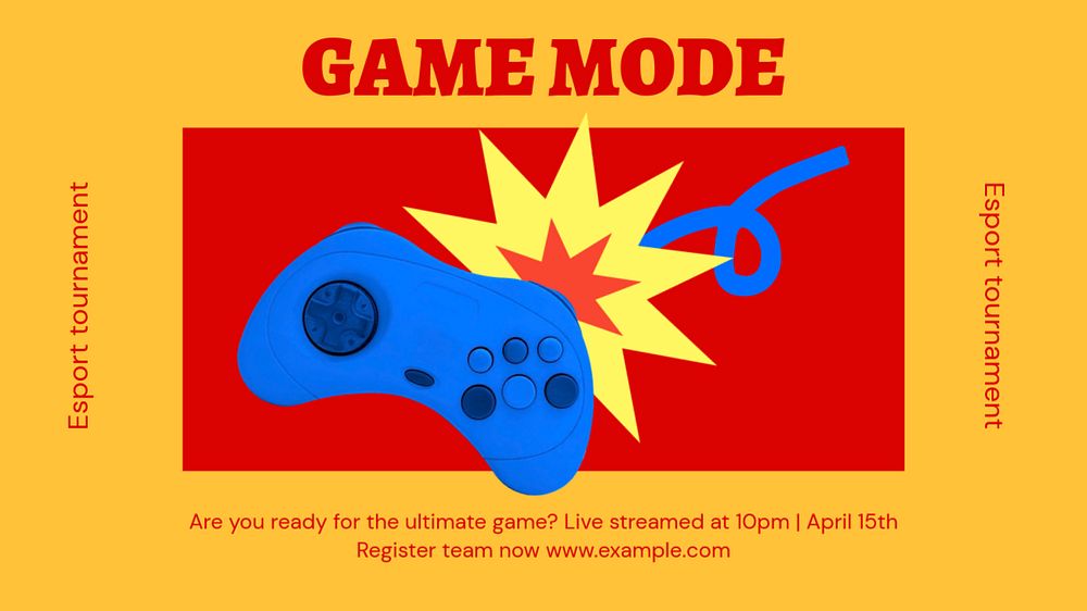 Game mode  Facebook cover template, editable business design