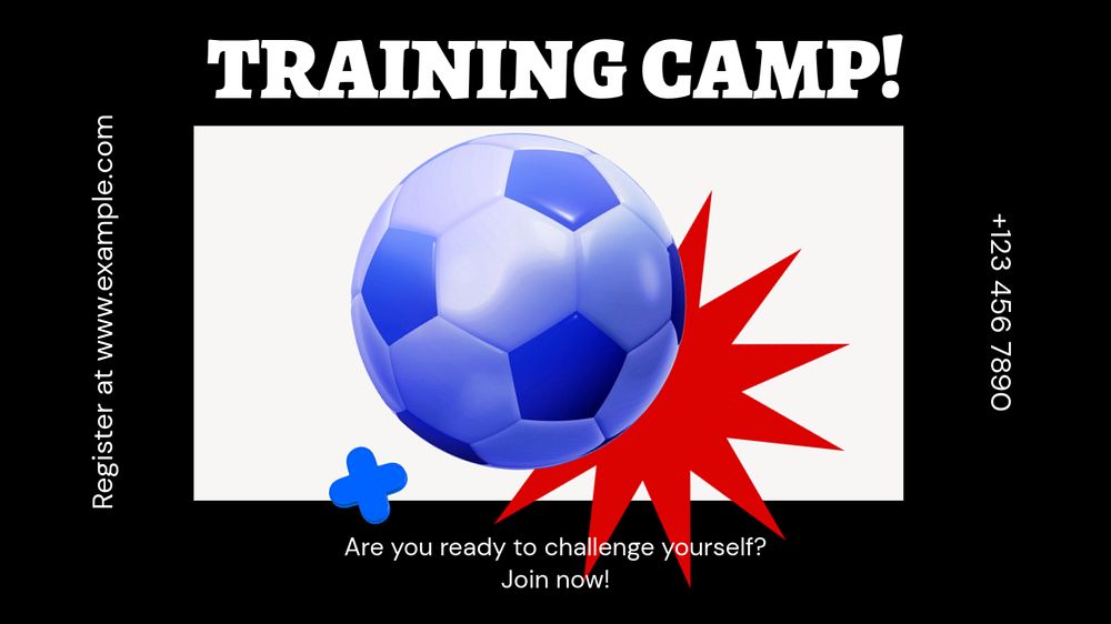 Training camp  Facebook cover template, editable business design