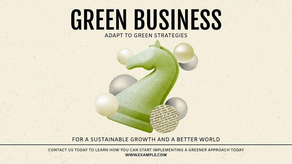 Green business editable presentation slide template 