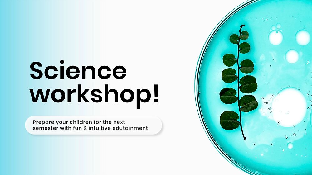 Science workshop ppt presentation template, editable abstract design 