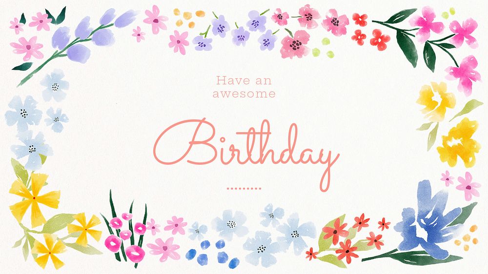 Birthday wish blog banner template, editable watercolor design