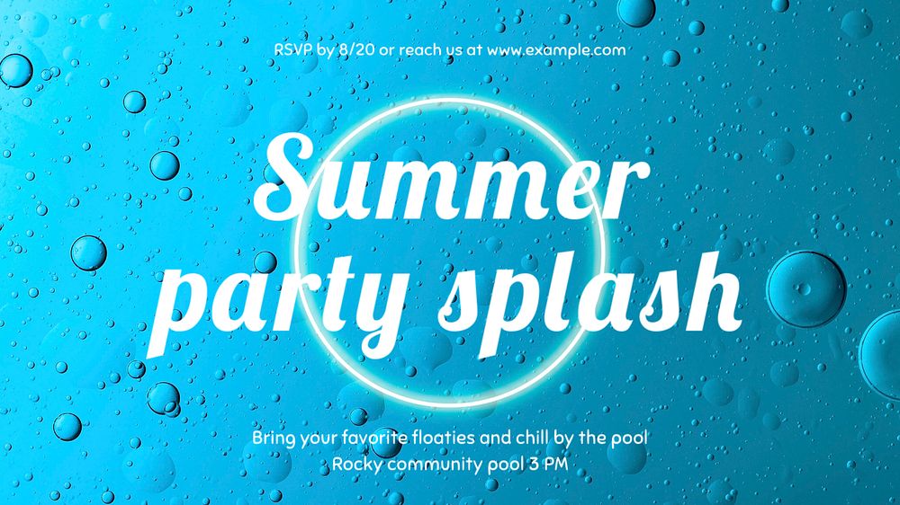 Summer party ppt presentation template, editable abstract design