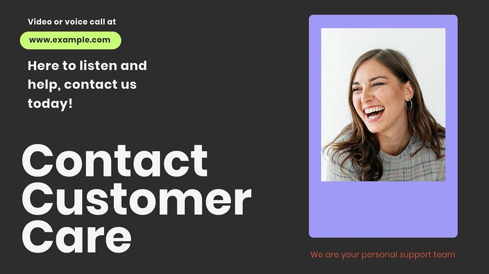 Customer services blog banner template, editable 3d design