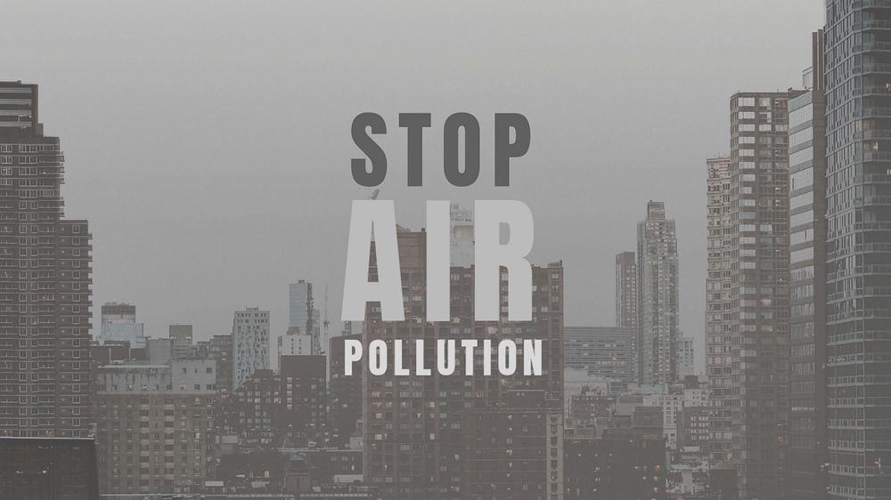 Air pollution blog banner template, editable design