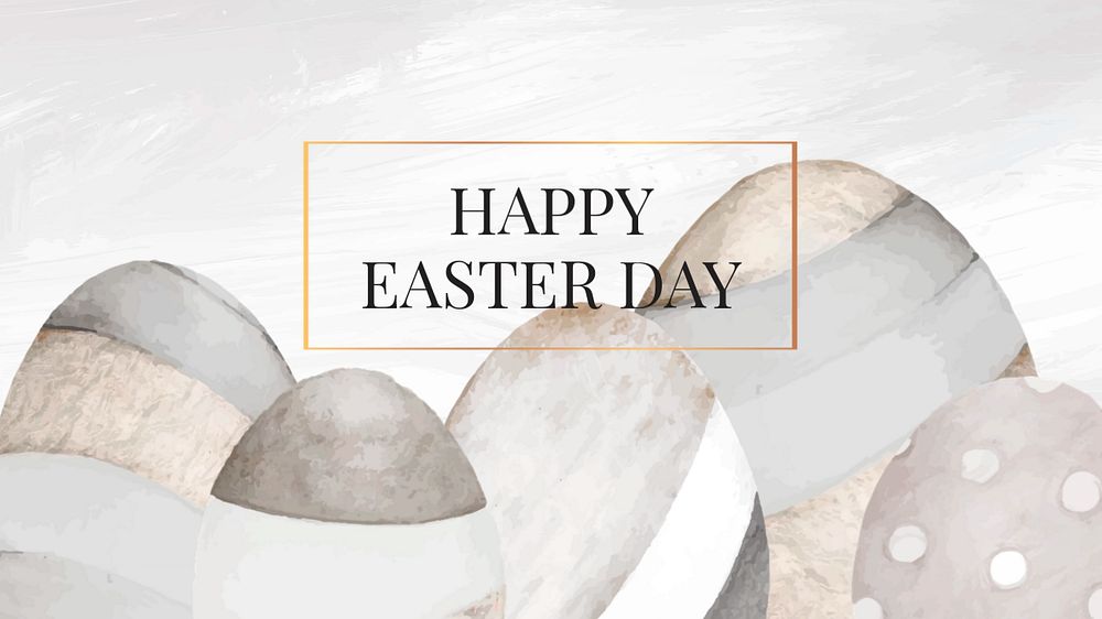 Happy Easter blog banner template, editable watercolor design