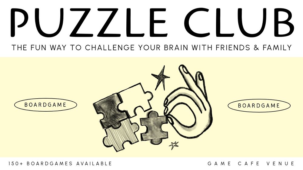 Puzzle club YouTube thumbnail template, editable design