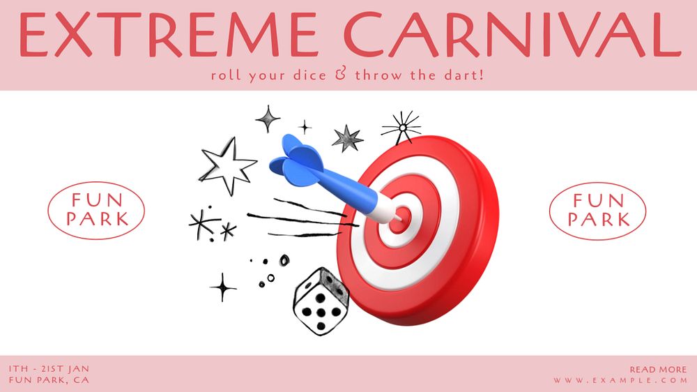 Extreme carnival YouTube thumbnail template, editable design