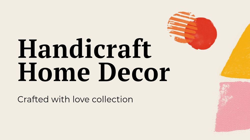 Handicraft furniture blog banner template, editable paint stamp design