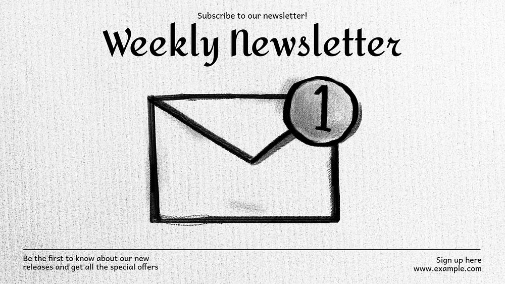 Weekly newsletter blog banner template, editable design