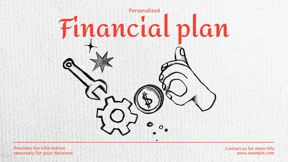 Financial plan blog banner template, editable design