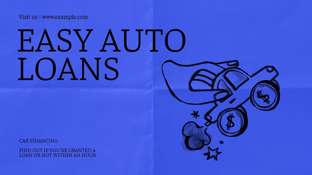 Auto loans YouTube thumbnail template, editable design