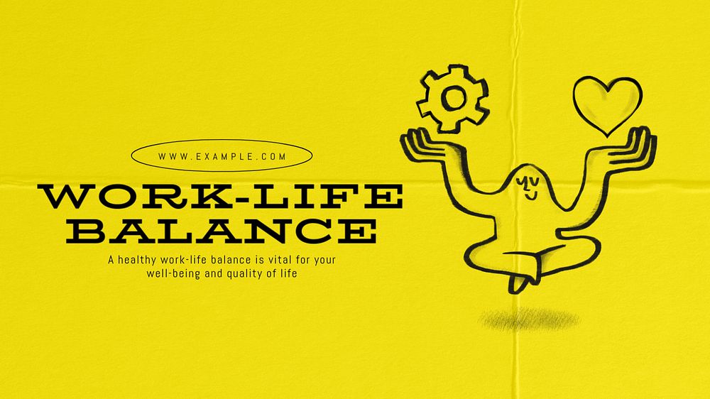 Work-life balance blog banner template, editable design