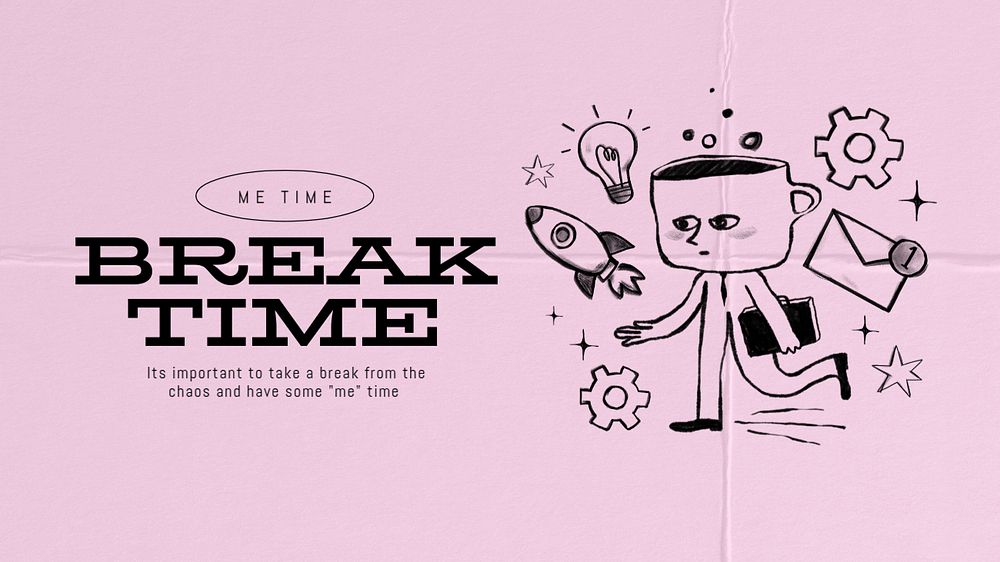 Break time blog banner template, editable design