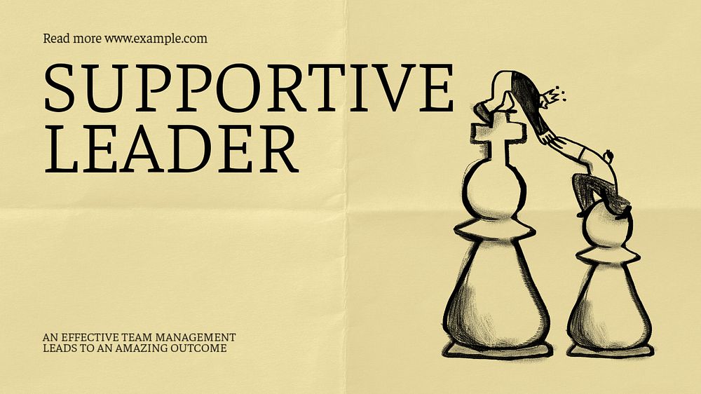 Supportive leader YouTube thumbnail template, editable design