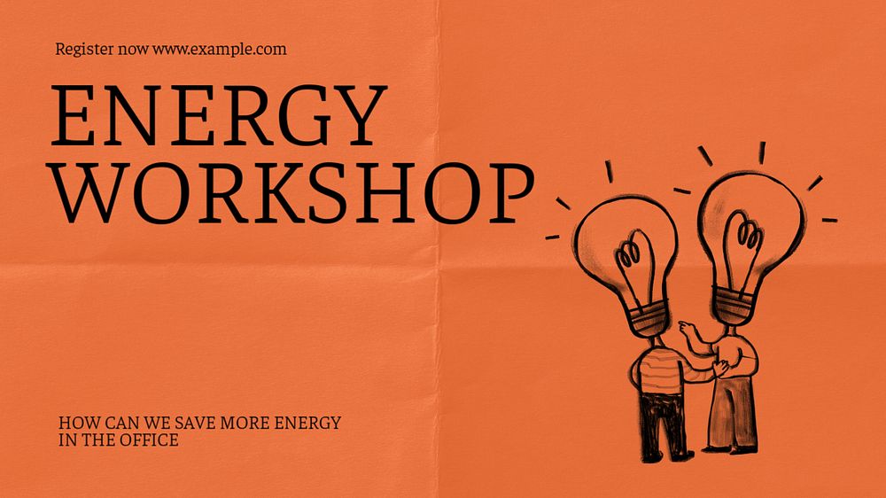 Energy workshop YouTube thumbnail template, editable design