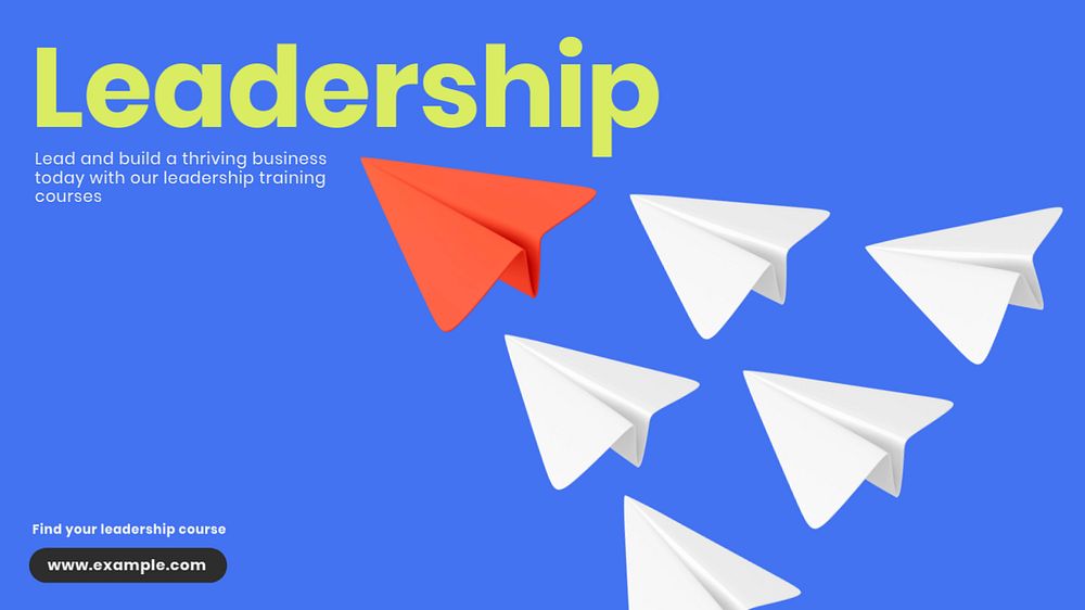 3D leadership blog banner template, editable business design