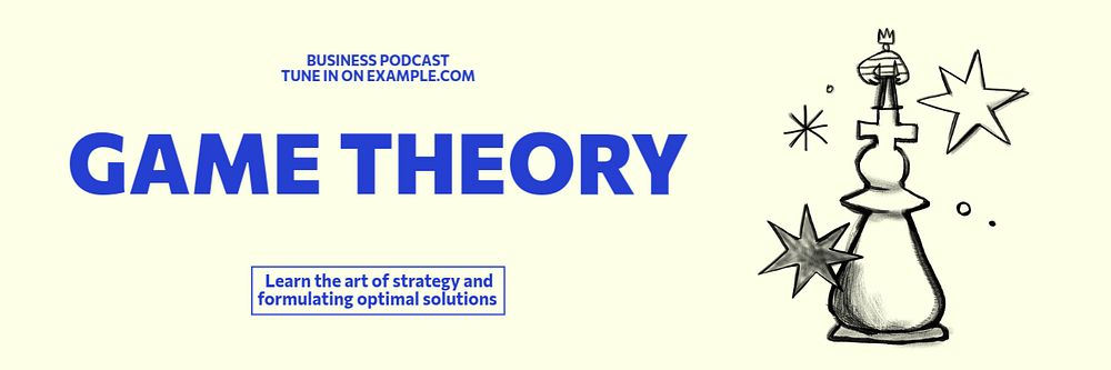 Game theory Twitter header template, editable design