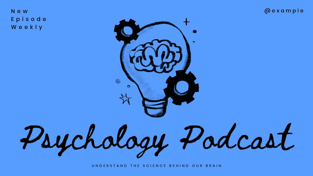 Psychology podcast blog banner template, editable design