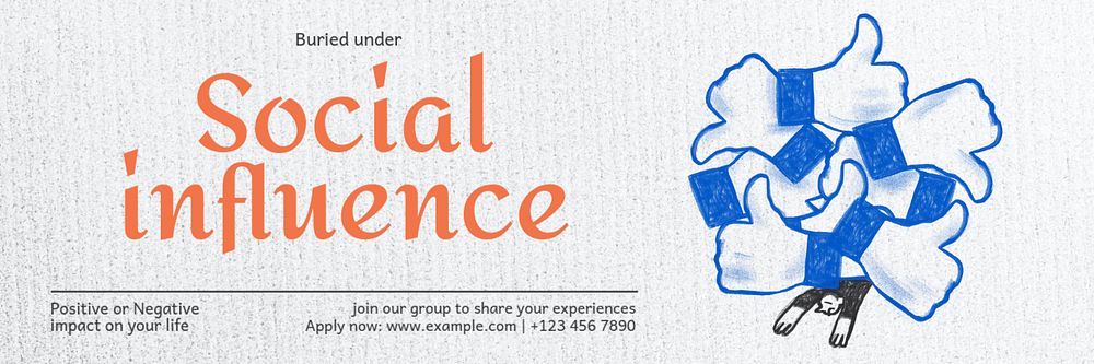 Social influence Twitter header template, editable design