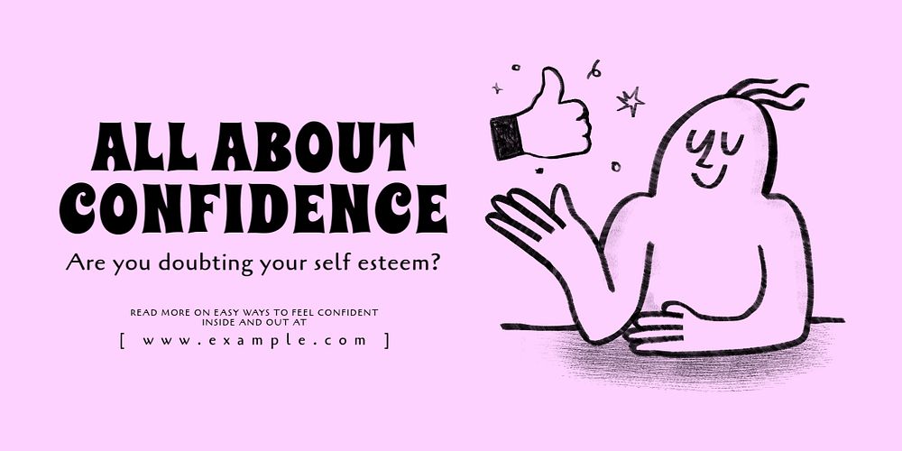 Self confidence Twitter post template, editable design