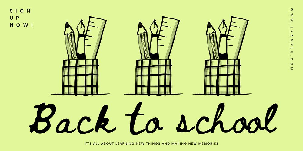 Back to school template, Twitter post editable design