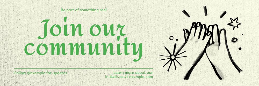 Join community Twitter header template