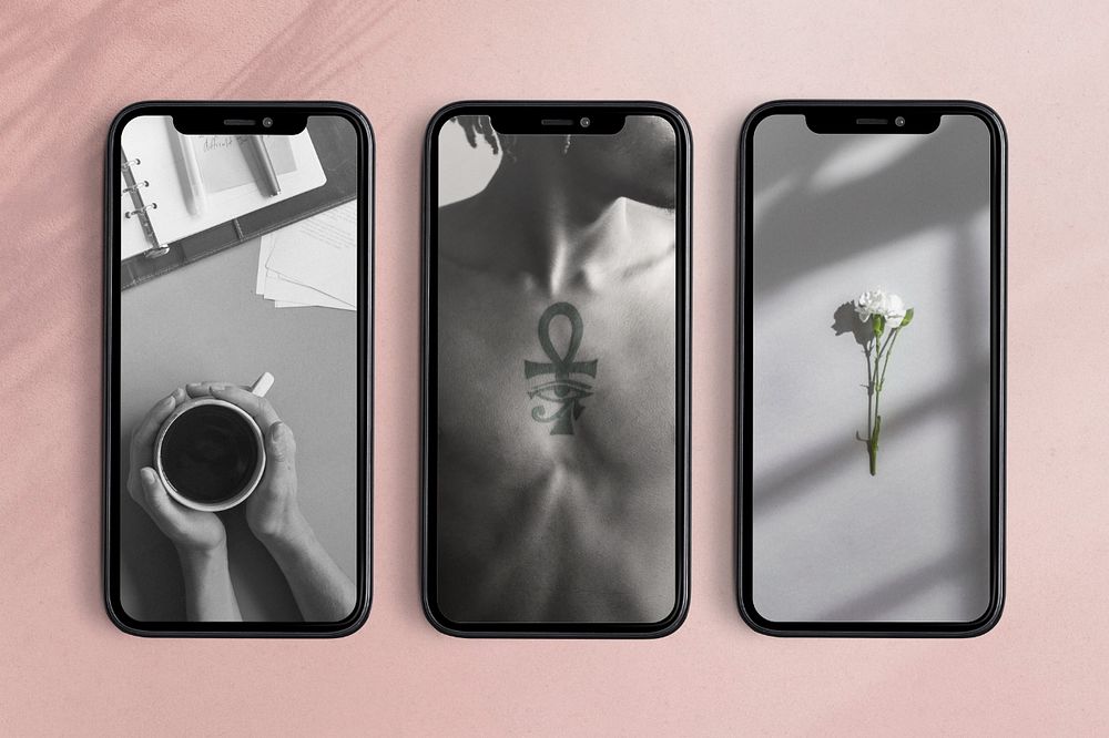 Dark iPhone editable mockup screen, | Premium Mockup Generator - rawpixel