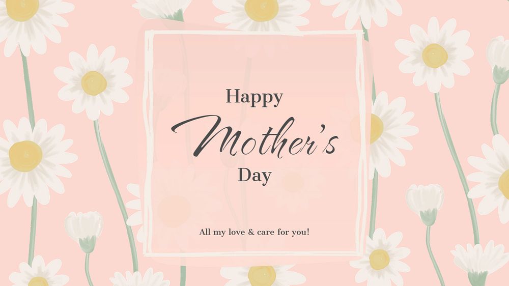 Mother's day Facebook cover template, editable flower design