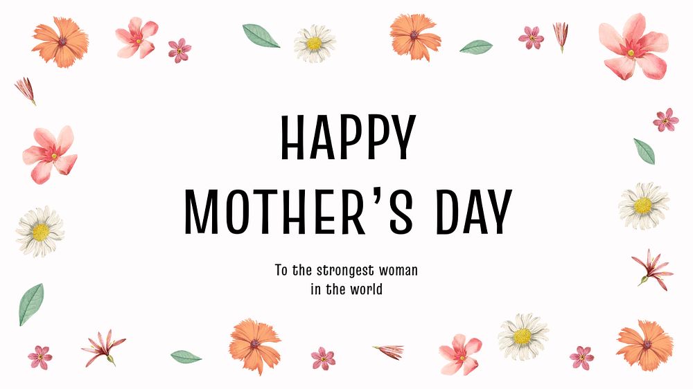 Mother's day Facebook cover template, editable flower design