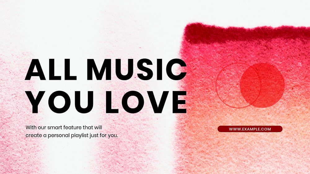 Streaming music blog banner template with abstract background, editable design