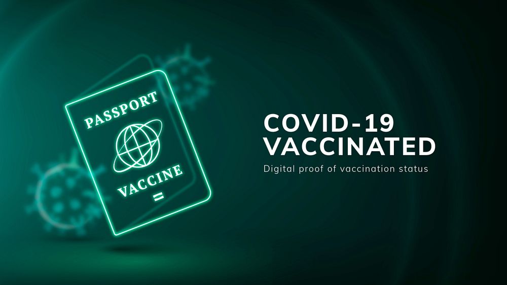 Covid-19 vaccine passport blog banner template, editable design