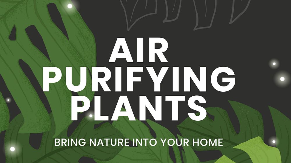 Puriying plants blog banner template, editable design