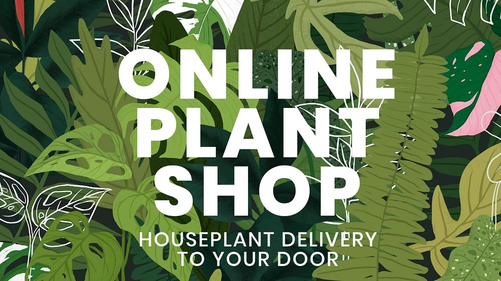 Plant shop blog banner template, editable design