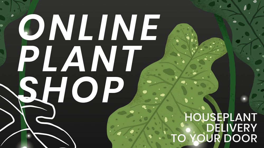 Plant shop  blog banner template, editable design