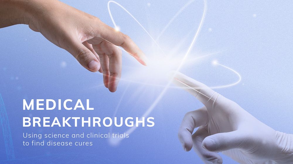 Medical breakthroughs blog banner template, editable design