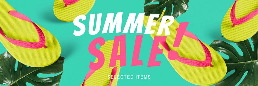 Summer sale Twitter header template, editable design