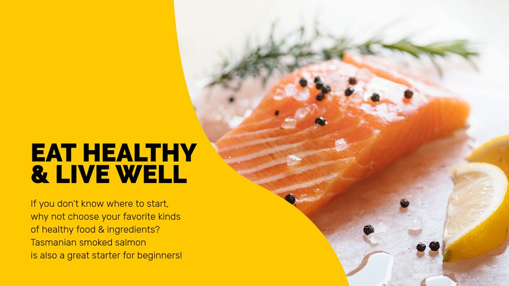 Eat healthy blog banner template, editable text