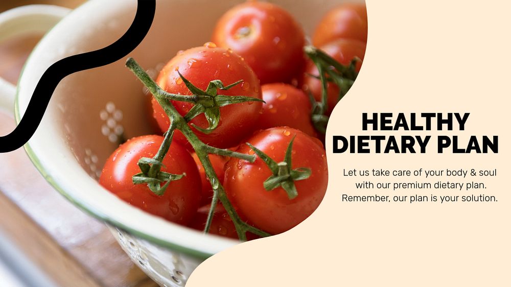 Healthy food  blog banner template, editable text