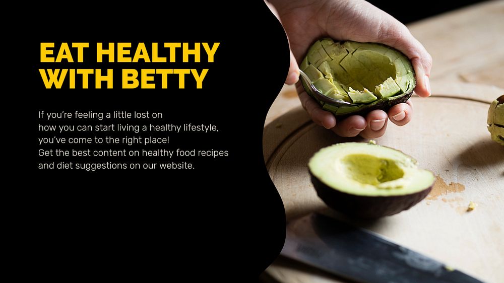 Healthy food Facebook cover template, editable text