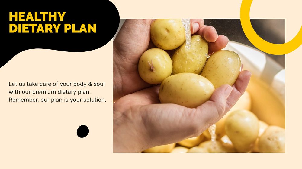 Dietary plan blog banner template, editable text