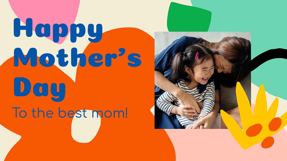 Mother's day Facebook cover template, editable flower design