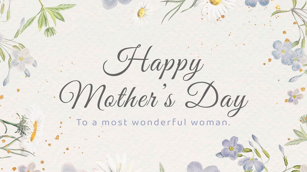 Mother's day Facebook cover template, editable flower design