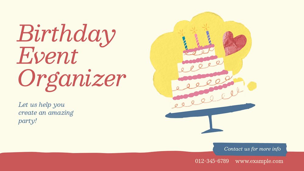 Event organizer blog banner template, editable collage remix