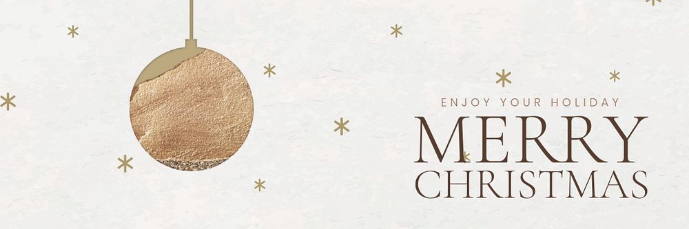 Merry Christmas Twitter header template, editable text 