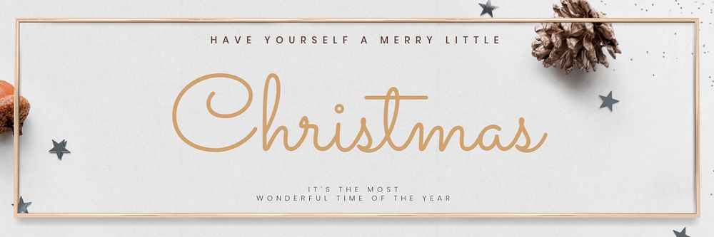 Christmas Twitter header template, editable text 